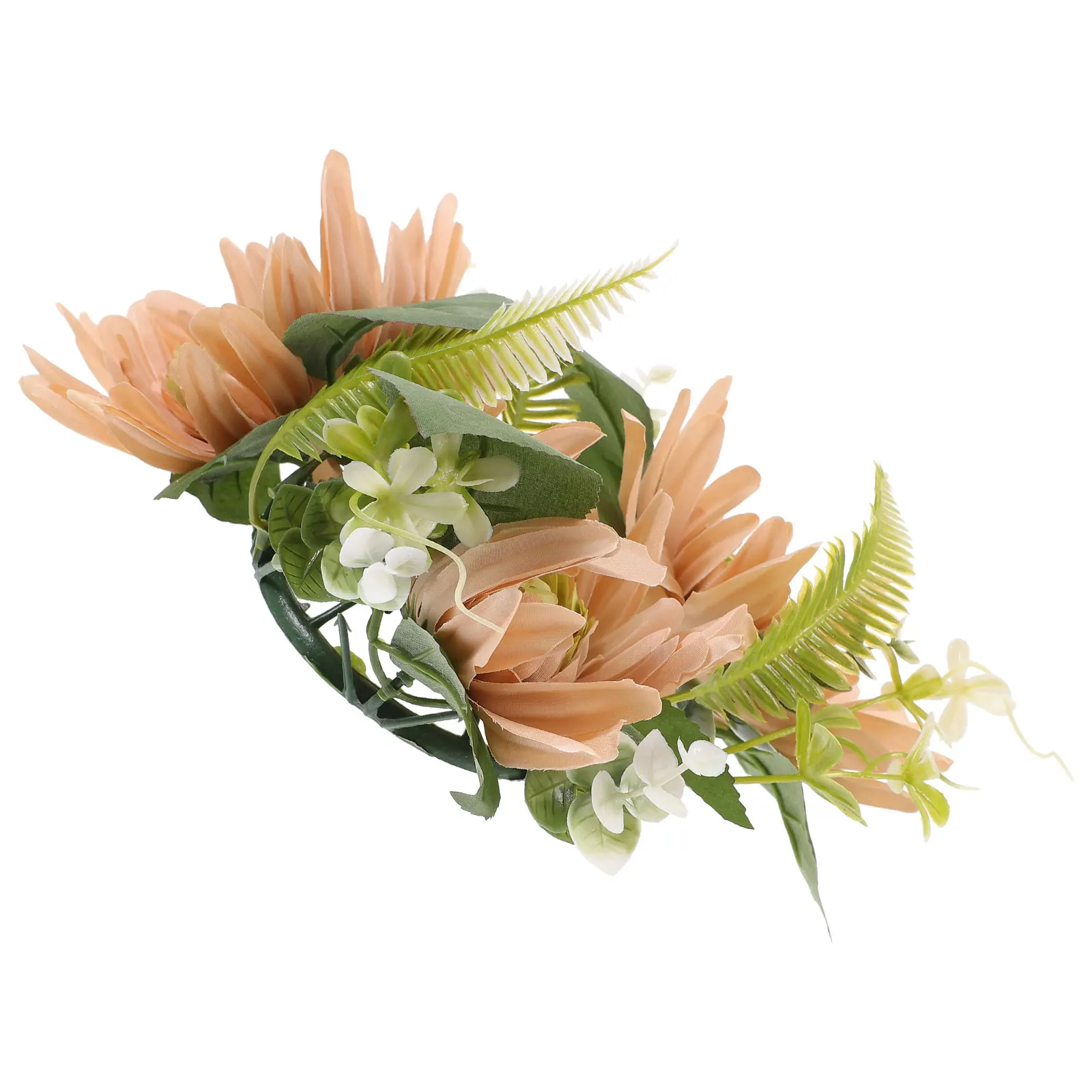 

Artificial Flower Rings Wreath Realistic Floral Holder for Wedding Table Centerpiece Party Decoration Boho Style