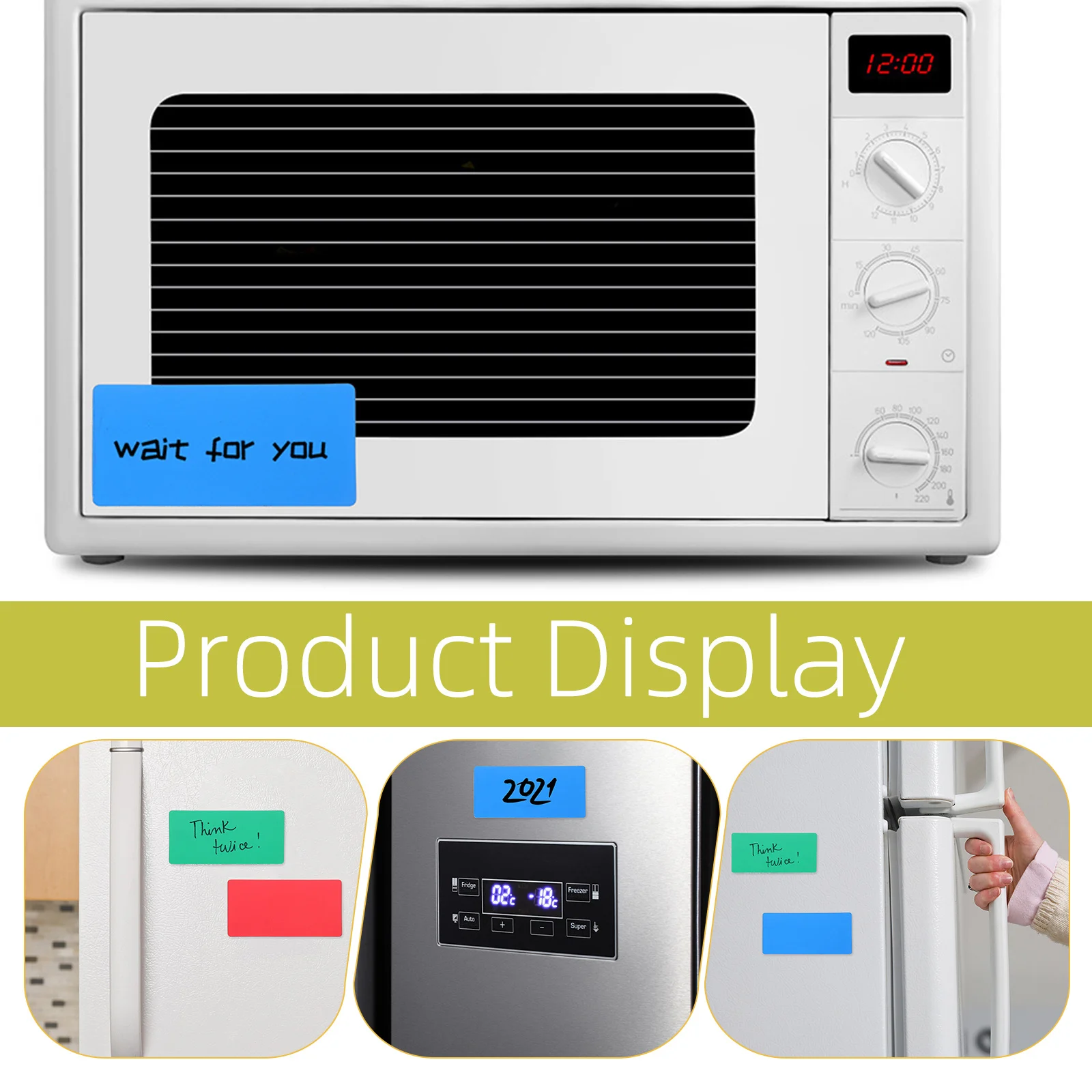 10pcs Magnetic Wipe Labels Stickers Dry Erase Magnets Shelving Recording Hanging File Folder Labels Safe Material Multi Purpose