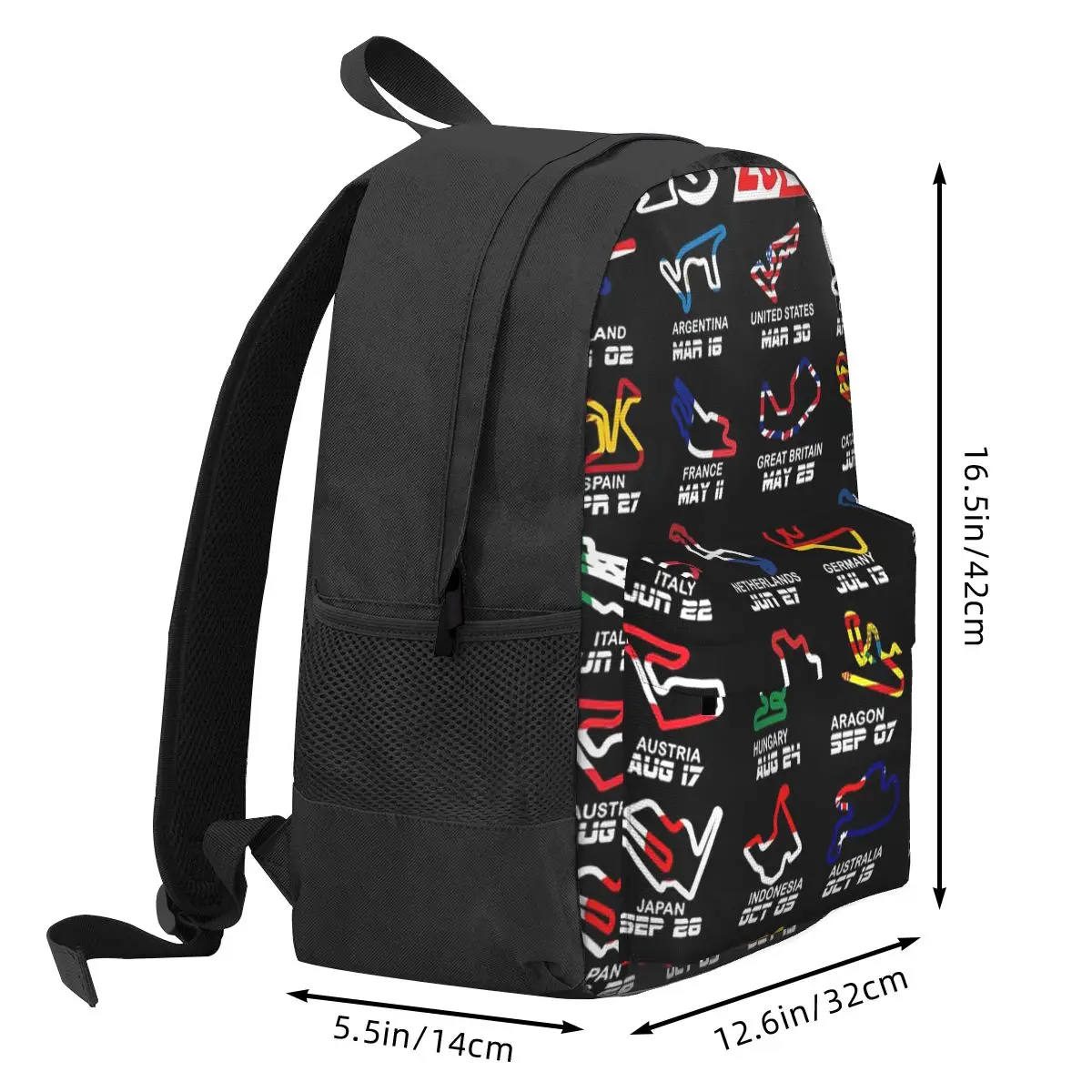 Calendar SeasonMotoGp Circuits Colors Classic Backpack Hot Sale Daypack Large Capacity Kids BookBag School Bag
