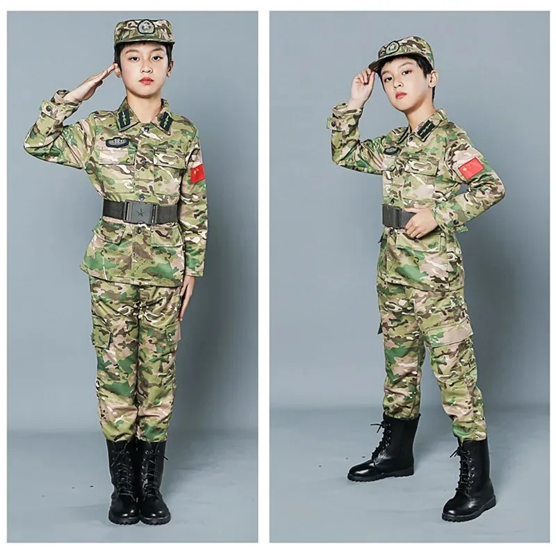 Sky02 Legerkostuum voor kinderen Soldaatkostuum Militaire kostuums voor jongens Militaire uitrusting Fantasiespelset Legerspeelgoed Soldier88Ji