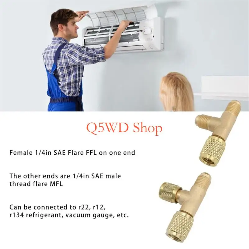 Q5WD Efficient HVAC Port Adapter For R22 R134 Refrigerants Quick Coupler Access Joint
