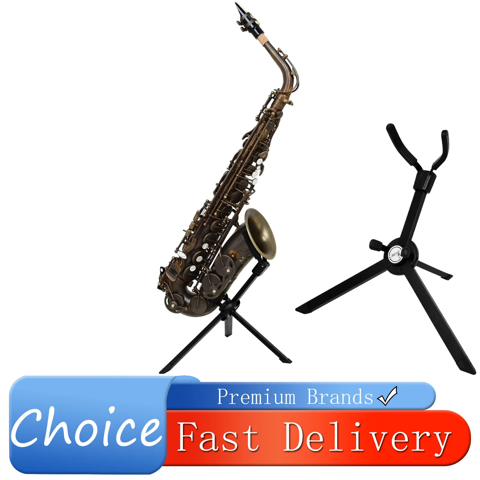 

SLADE Alto Saxophone Stand Aluminum Alloy Flat Support Folding Stand Rubber Metal Foldable Storage Alto Sax Stand Saxophone