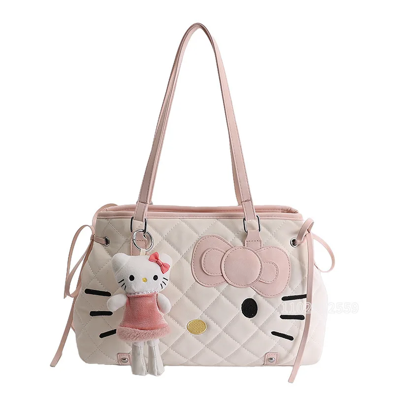 

Новая женская сумка через плечо Hello Kitty, многофункциональная модная женская сумка, большая вместительная женская сумка с мультяшным рисунком, высокое качество