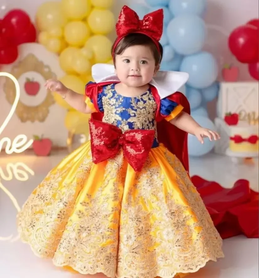 

Flower Girl Dresses Princess Flower Girl Dresses For Wedding With Bow Satin Floor Length Kid Girl Christmas Dress Princess First