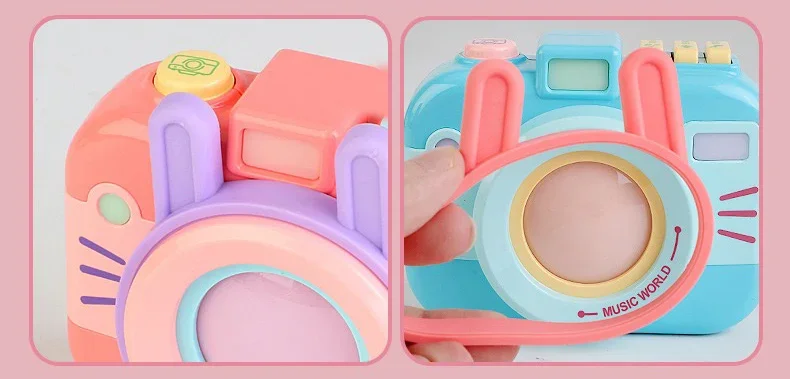 Vendita calda Cartoon Camera toys luce e musica per bambini giocattolo per la prima educazione del bambino colorato compleanno ragazze ragazzi regali