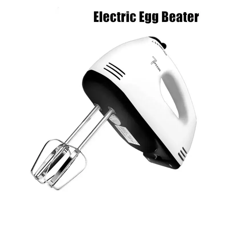 Batidor de huevos eléctrico de mano de Color blanco, mezclador automático para el hogar, batidor de crema y clara de huevo, Mini batidor de huevos de 7 velocidades