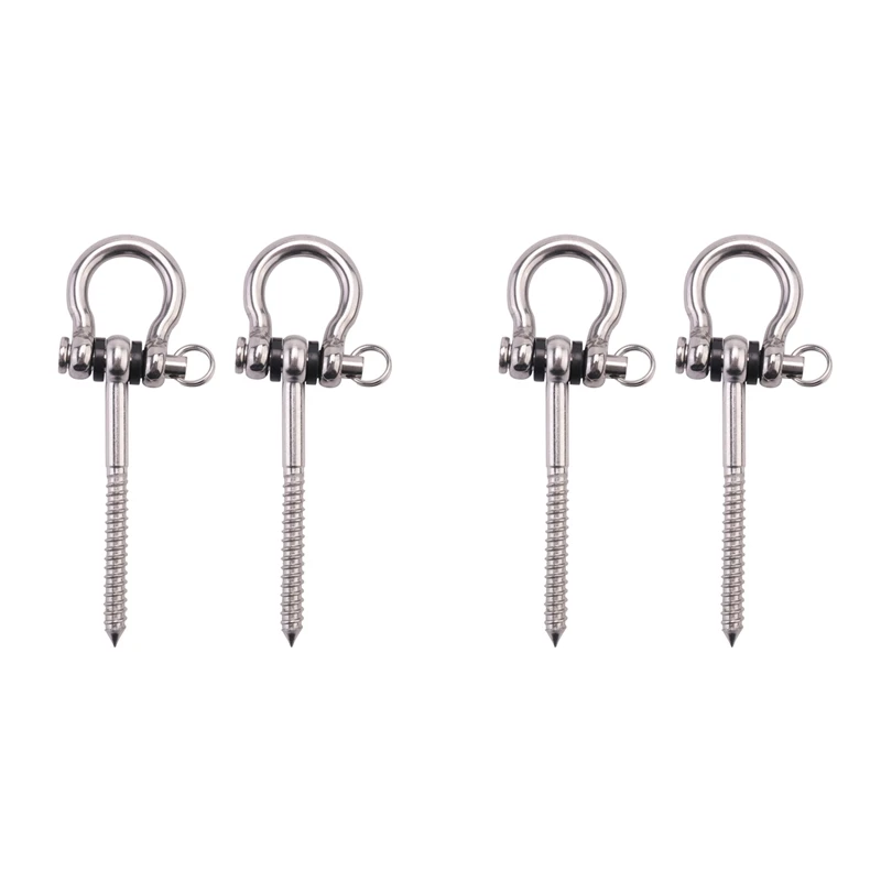 

4 Pcs 304 Stainless Steel Screw Bracket Heavy Duty 180° Swing Hangers Yoga Hammock Chair Sandbag Hardware Swing Sets