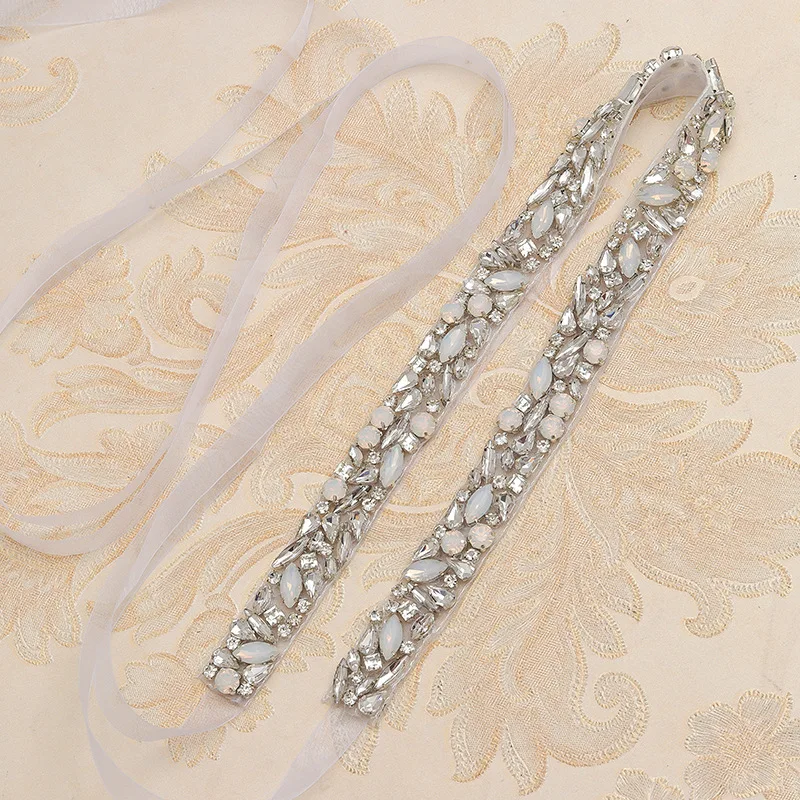 

Серебряный цвет со стразами, свадебное платье, пояс, аксессуары, опаловый кристалл, женский пояс