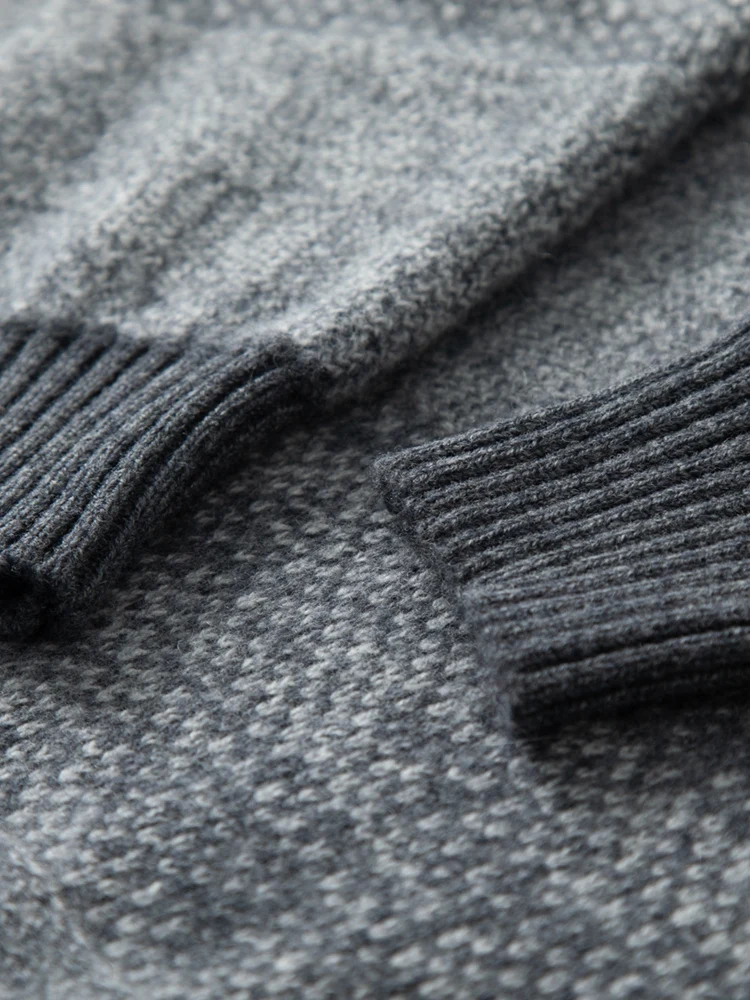 Gradient 100% Cashmere Sweater Men's O-neck Thick Pullover Autumn Winter Smart Casual Warm Long Sleeve Knitwear Cashmere Tops