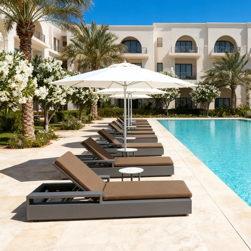 Aluminum alloy bed beach chair swimming pool leisure and tourism area hotel outdoor balcony lunch break courtyard waterproof