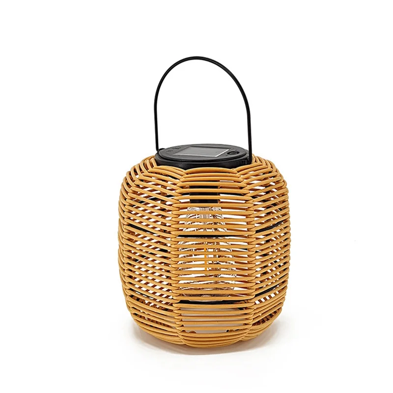 

Solar Rattan Hanging Lantern,Solar Lantern with Handle Solar Outdoor Lantern Decorative Lights for Garden Yard