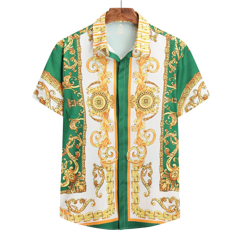 2024 Hawaiian Real Betis Men\'s Shirts Oversized Clothing Brand Middle East Arab Islam Copy Plain Blouse For Men Style European