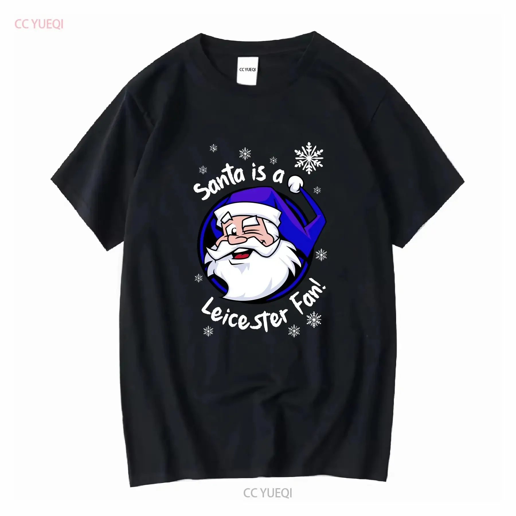 Santa es un fan de Leicester camiseta Fanmade Merchandise City vintage lavado ropa casual de diseñador transpirable ligeramente unisex