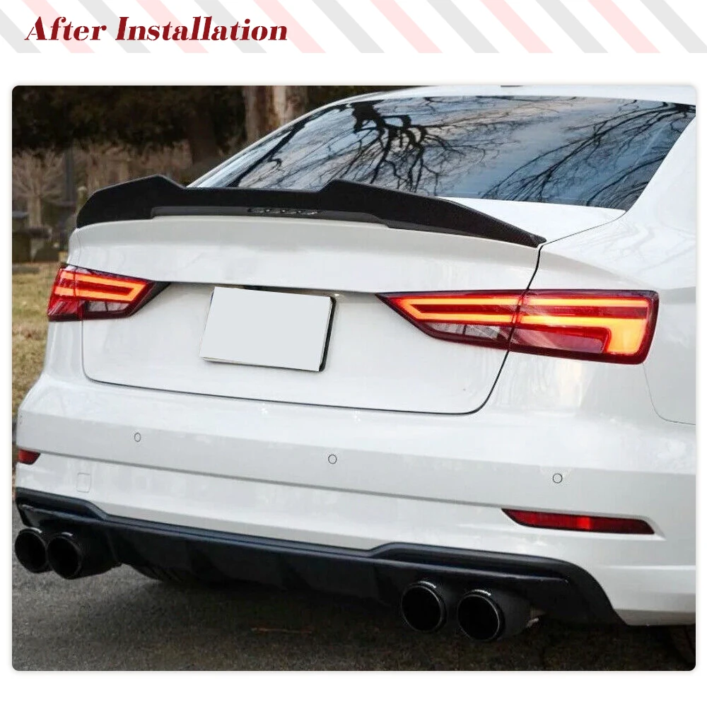 Car Rear Trunk Carbon Fiber Spoiler for Audi A3 S3 RS3 4 Door Sedan 2014 - 2019 Rear Wing Spoiler Boot Lid Highkick Spoiler