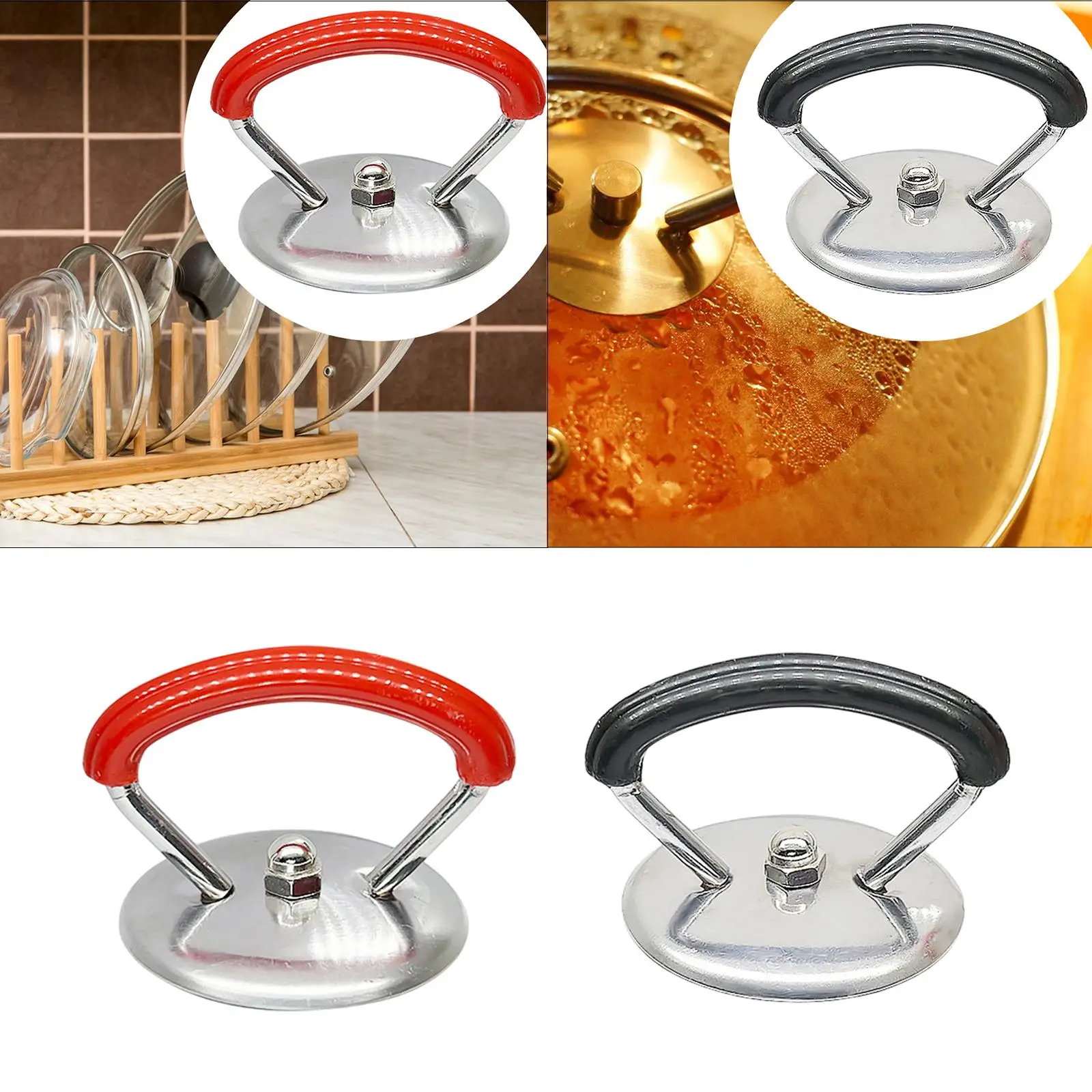 Crock Pot Lid Handle Replacement Pan Lid Holding, Knob Grip Sturdy Heat Resistant Pan Lid Knobs Fixed Handle for Kettle Cover
