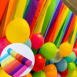 6Pcs Colored Crepe Paper Roll DIY Origami Party Decor Rainbow Streamer Wrinkle Paper Backdrop Curtain Wedding Baby Shower Supply