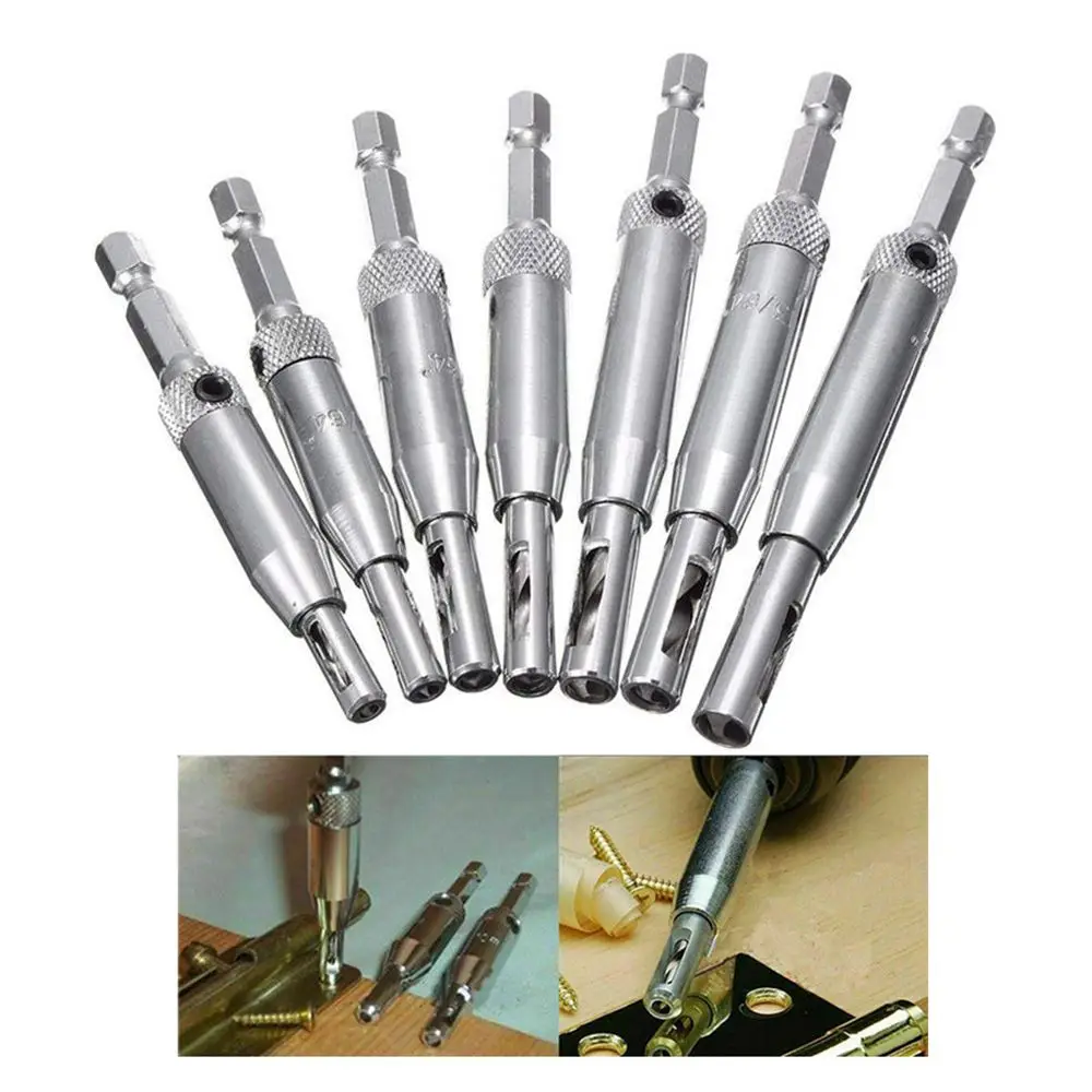 Juego de 7 Uds de brocas perforadoras bisagra Tapper para puertas autocentrantes Furadeira Herramientas taladro perforador herramientas eléctricas
