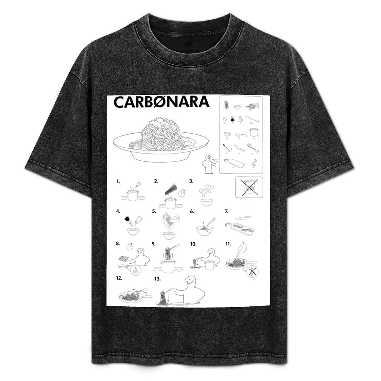Cómo hacer: camiseta de manga corta deportiva de secado rápido con estampado de pasta Carbonara