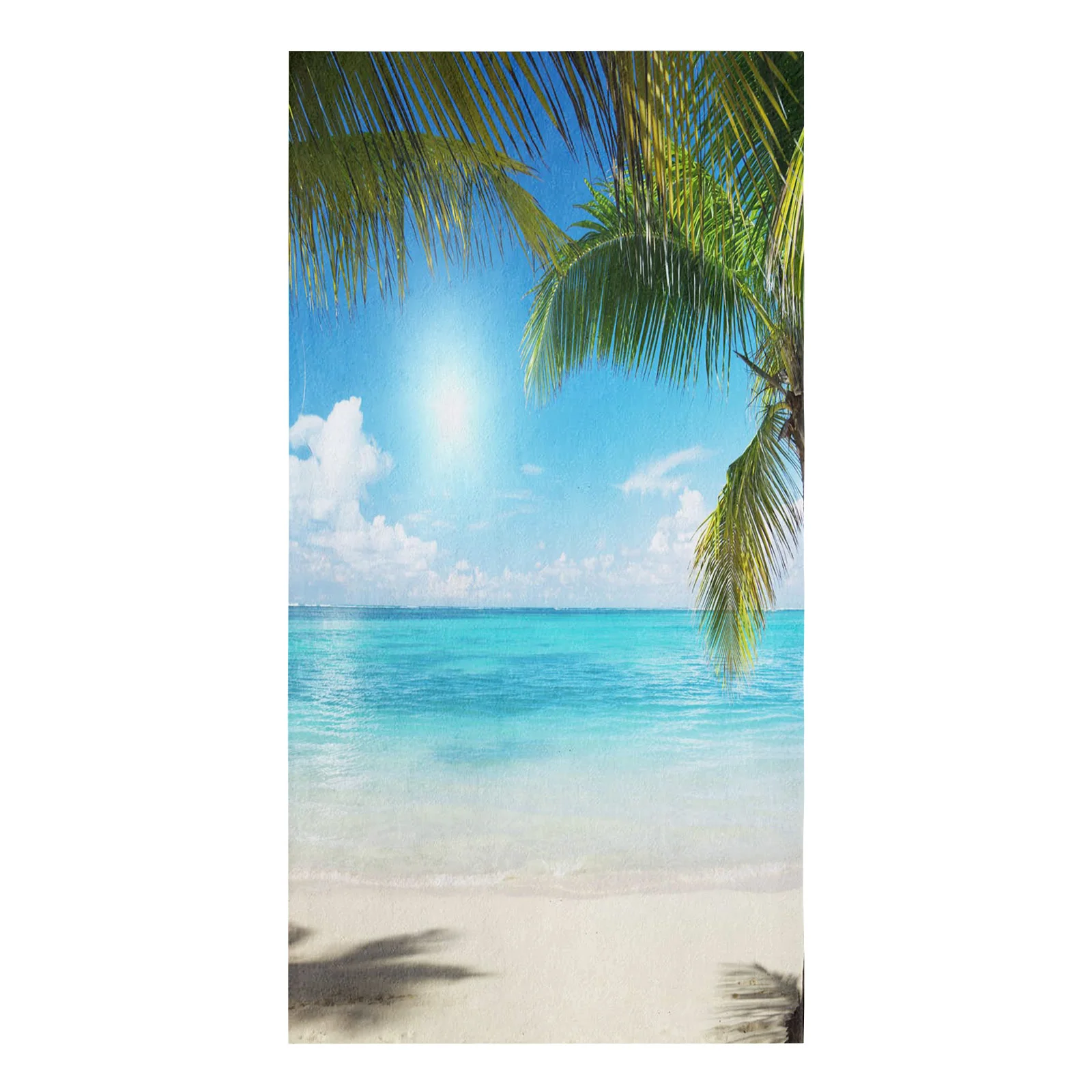 Beach Sky Clouds Coconut Trees Sea Landscape Printed Tea Hand Towel Kitchen Dishcloth Water Absorption Household Cleaning Cloth