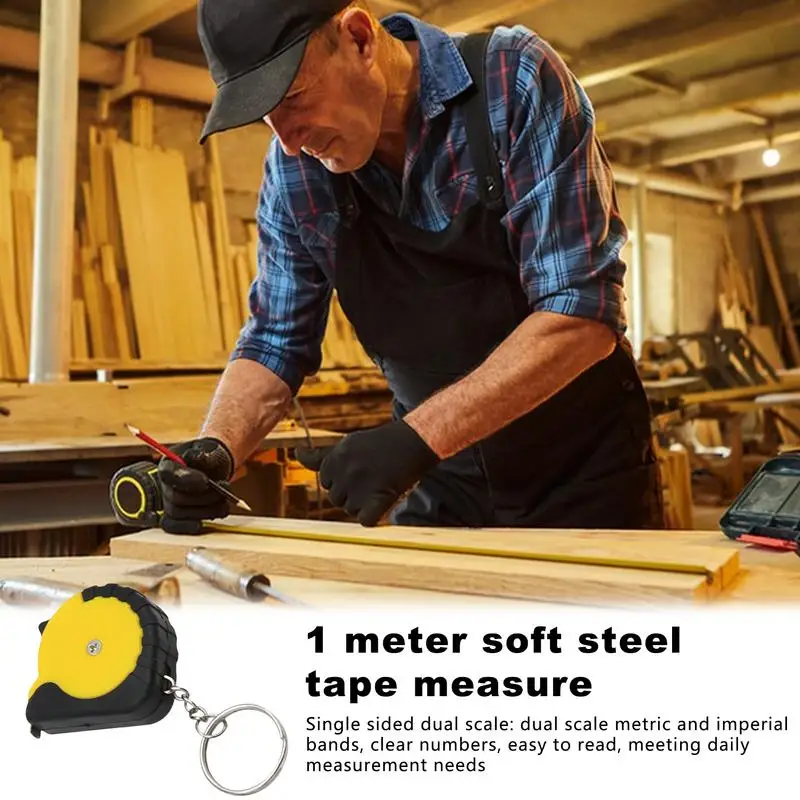 Measuring Tape Mini 3FT Steel Measuring Tape Chain Easy To Read Fractions Quick Lock Measurement Tape For Designer Decorator