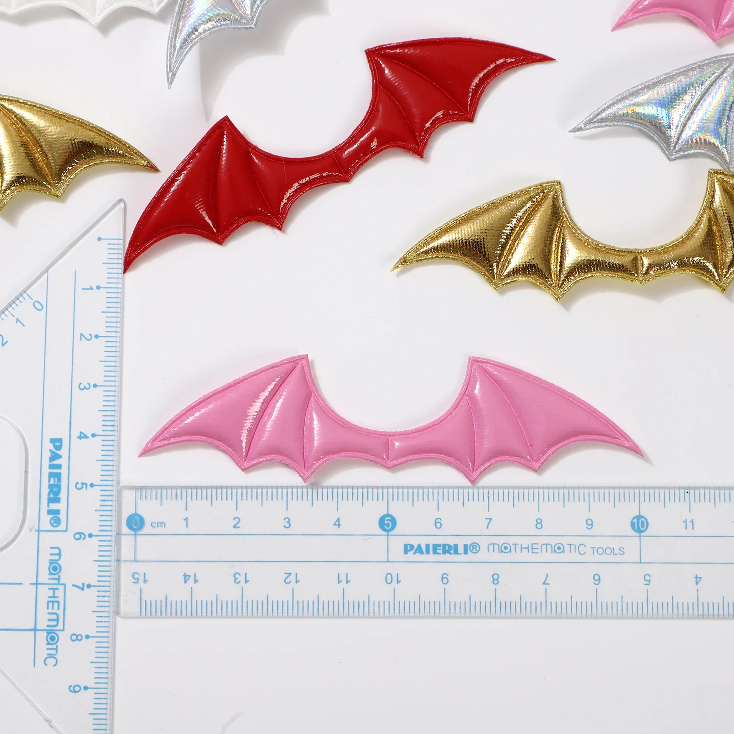 50 Stück/Los 10*2,5CM Dämonische Fledermausflügel Gepolsterte Applikationen für DIY Halloween-Kostüm Vampir-Haarspangen-Dekoration Patch – Detail 10