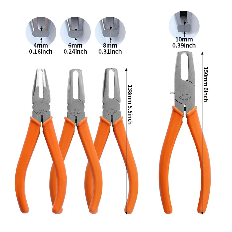 ZEXEF Plastic Cutting Plier 90 Degree Double-Edged CR-V Tip Cutter Nipper with 4/6/8/10mm Flush Jaw Sprue Burr Cutting Hand Tool