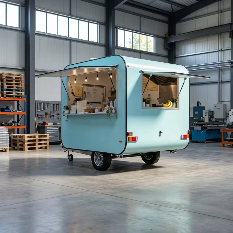 Mobile Food Cart for Ice Cream Pancake Fast Food Vending Outdoor Business