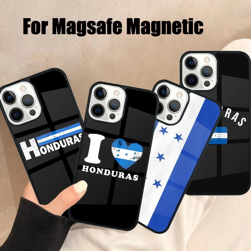 National flag of Honduras flag Magsafe Phone Case For iPhone 16 15 14 13 12 11 Pro Max Plus Mirror Wireless Magnetic Cover