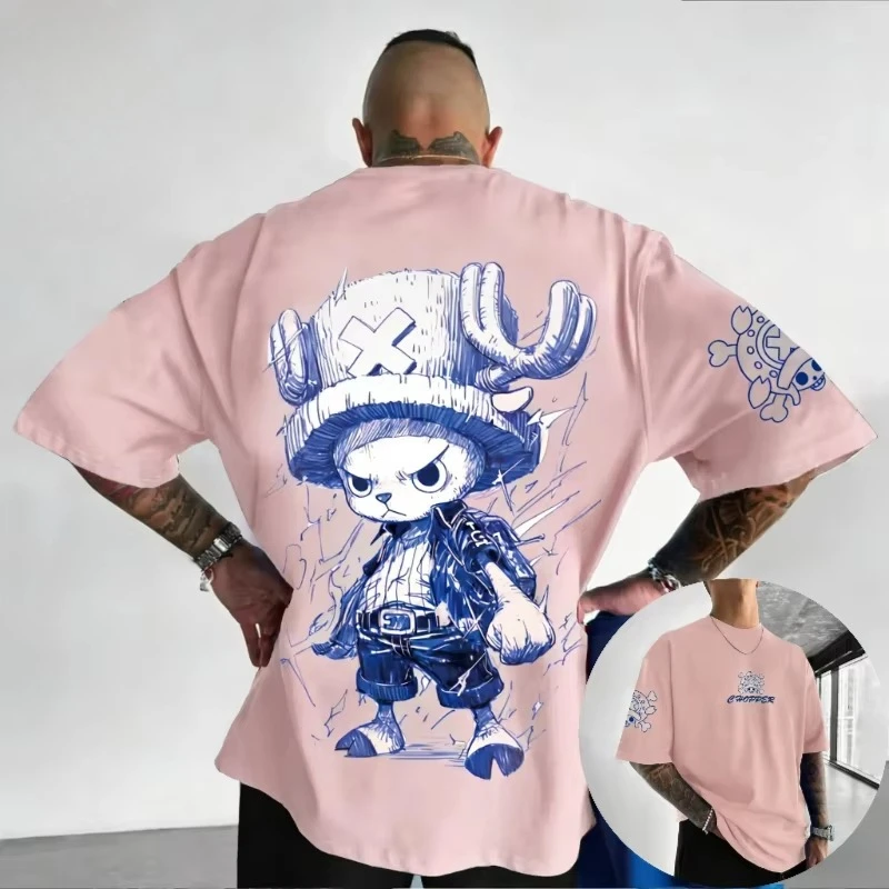 Anime Chopper One Piece Harajuku Herrenbekleidung 2026 Neues Sommer Vintage T-Shirt Damen Streetwear Lässiges Kurzarm-Tee-Top