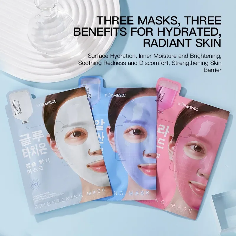 Hyaluronsäure-Ceramid-Glutathion-Kapseln, Gesichtsmaske, feuchtigkeitsspendend, feuchtigkeitsspendend, glättend, aufhellend, Gesichtsmasken, Gesichtspflege