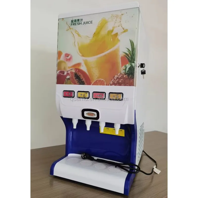 4x5L Refrigerated Post Mix Bag In Box Beverage Dispenser Machine For Concentrated Fruit Juice Commercial Use