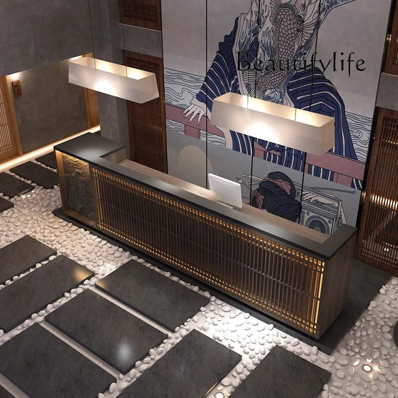 X36 Front Desk Pub Restaurant Wellness Center Checkout Page Simulation Stone Counter Bar Table