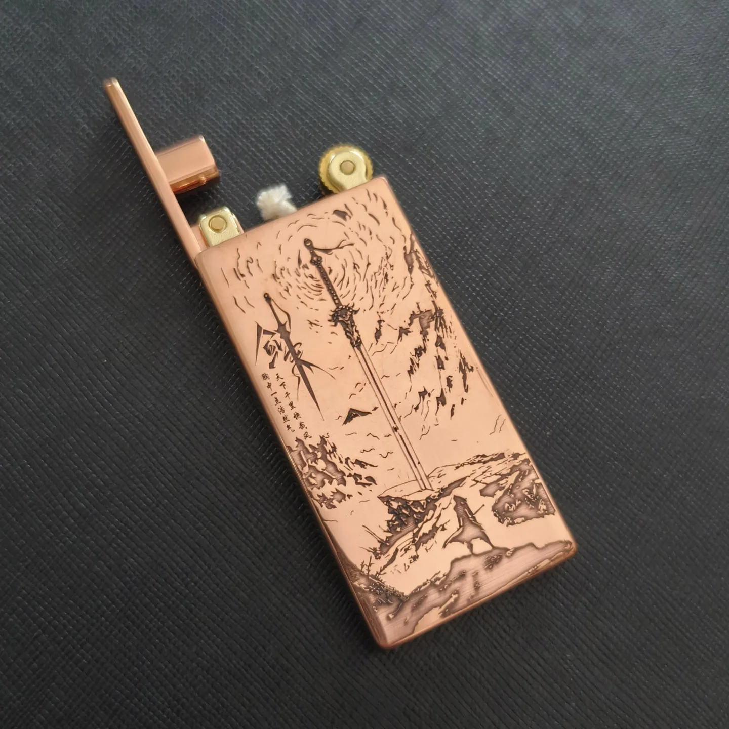 Zorro 753 Purple Copper Shaped Kerosine Lighter Lift Ultra-thin Pure Purple Copper Shell
