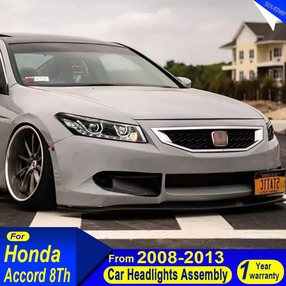

Автомобильные светодиодные фары для Honda Accord 8-го поколения 2008-2013, фары DRL, дневные ходовые огни, светодиодные передние фары Accord G9 в сборе