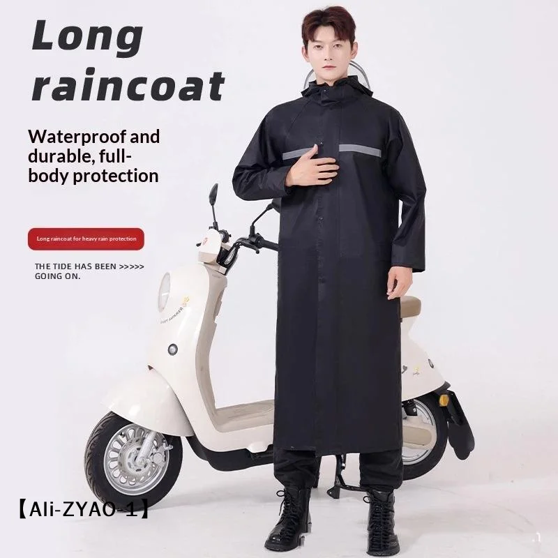 【O】Raincoat Long Full-body Rain-proof Men's Adult Women Thickening Portable For Motorcycle Cycling Storm Proof Rain Clothes