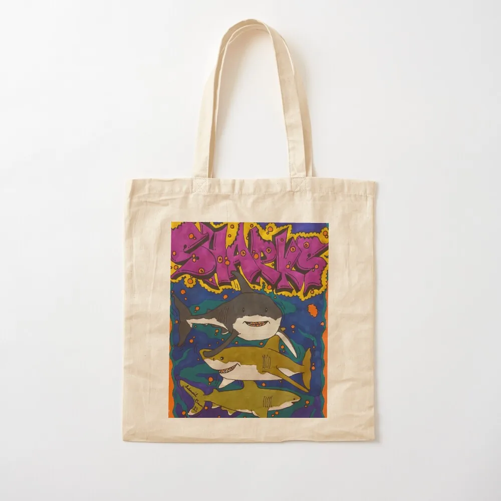 

Shaarrrkkksss Tote Bag cute tote bag shopper bags Canvas Tote Bag