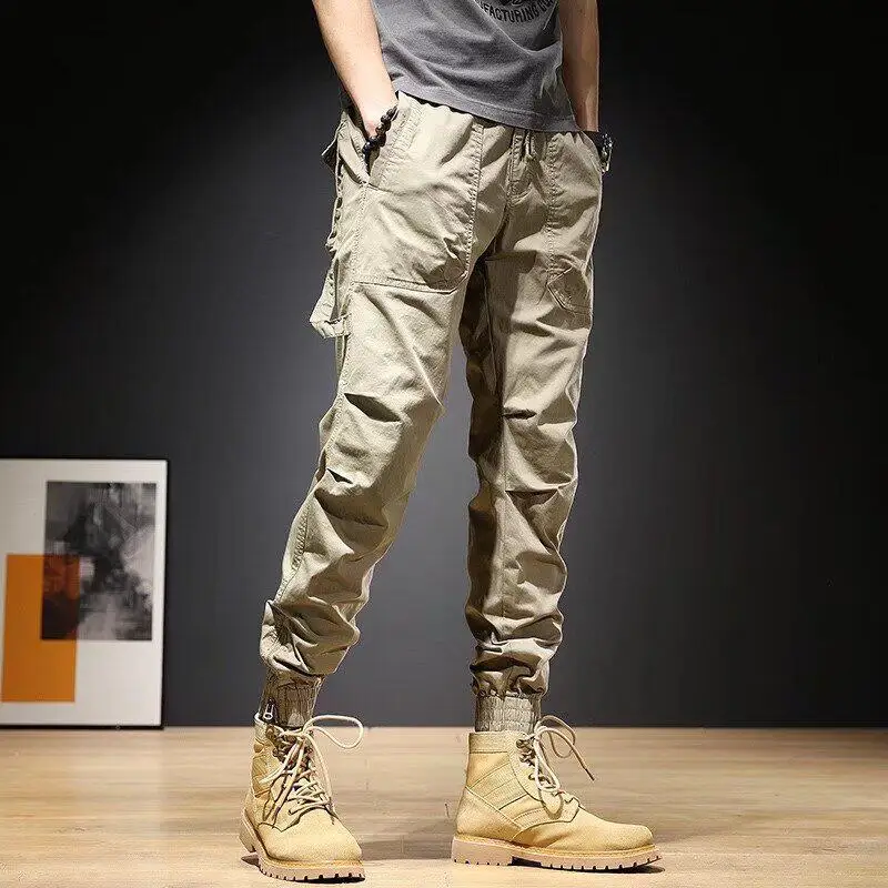 American Style Workwear Casual Pants Men's Spring Autumn Wear Resistant Loose Cuffed Trousers for Construction Labor Protection