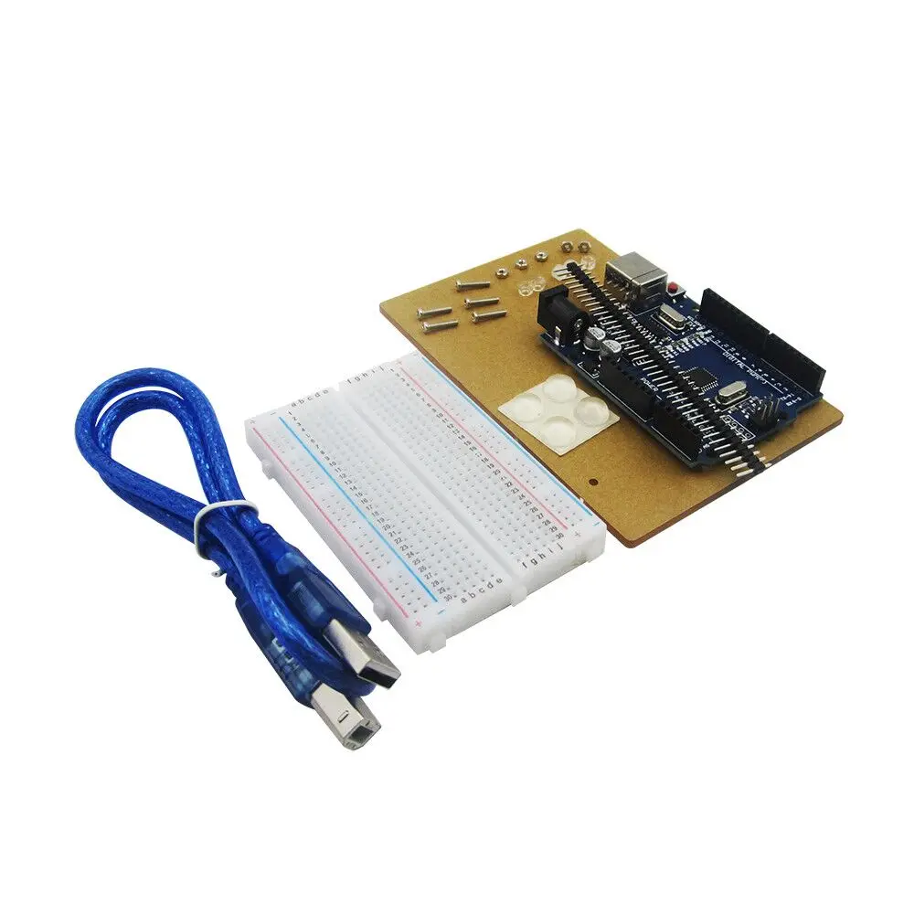 Universal Experimental Platform with UNO R3 and 400 Tie Point Breadboard and Transparent Clear Acrylic Board