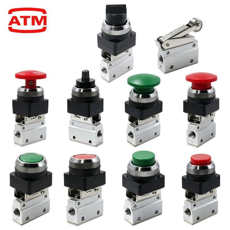 Push Button Pneumatic Mechanical Valve MOV-01 MOV-02 MOV-03 03A Manual Valve Air Switch Control Valve Push Button Momentary