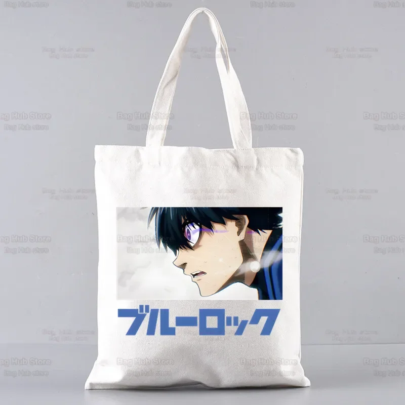 Blue Lock Isagi Yoichi Anime Canvas Shoulder Bag Canvas Tote Eco Shopping Bag Canvas Tote Bag Casual HandBag Daily Use