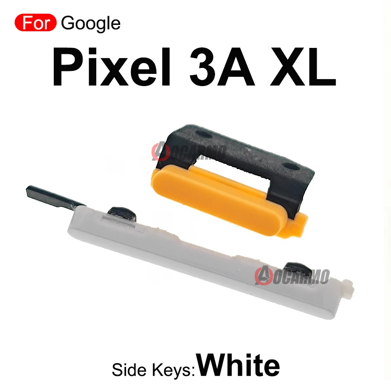 Side Button Keys For Google Pixel 3A XL 3AXL Power On/Off Volume Buttons Replacement Parts Black White Purple