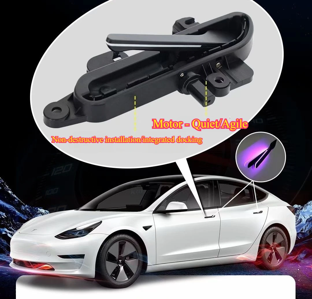 For Tesla Model 3, Model Y 2020/2021 Accessories Smart Sensor Electric Car Door Handle with Welcome Light Auto Open Handle