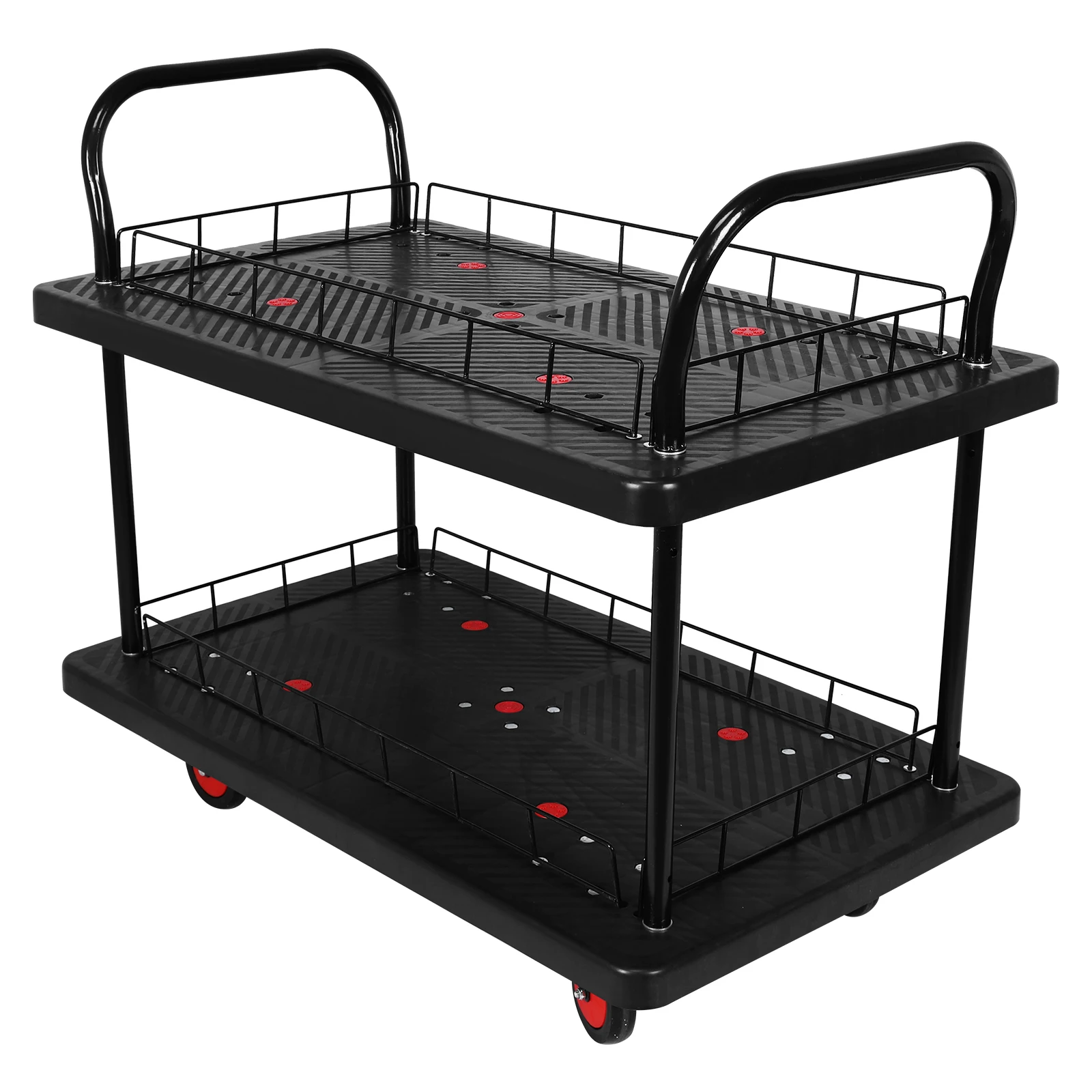 

2 Shelf Multipurpose Mobile Utility Cart 880lbs Capacity Service Utility Cart for Warehouse/Garage/Cleaning/Manufacturing