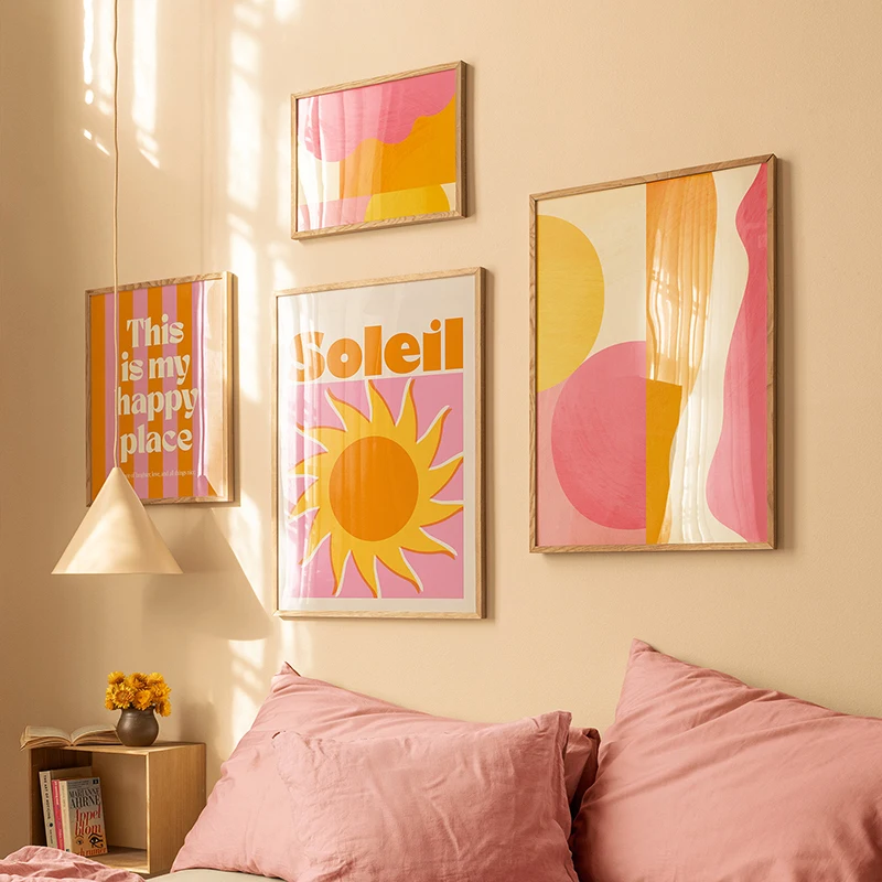 Impression Happy Soleil Print Sunkissed Sunset Bliss, affiche d'art mural, peinture sur toile, image décorative pour salon moderne