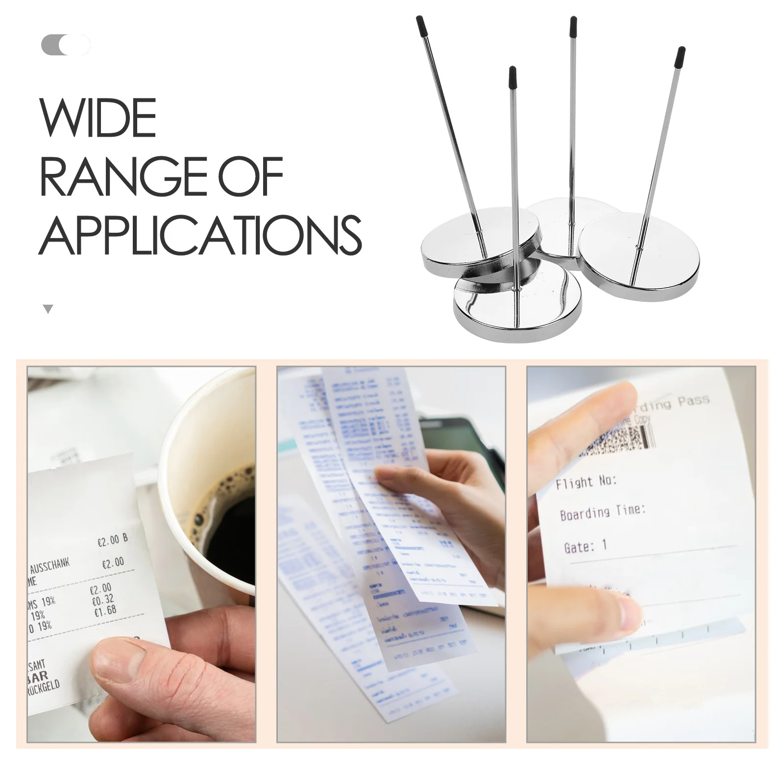 4 قطعة حامل إيصالات سبايك القائمة حامل فاتورة المكتب لمطعم المكتب أمين الصندوق-منظم تخزين إيصالات قضيب المغزل #1