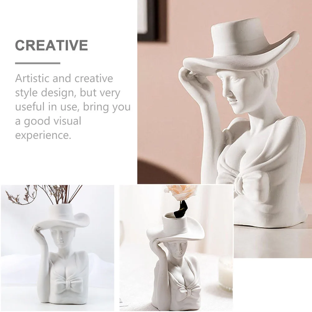 

Ceramic Flower Vase Nordic Style Creative Ceramic Flower Container for Desktop Bookshelf Office Living Room Floral Arrangement