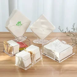 Acrylic Desktop Upright Tissue Box Napkin Holder Simple Transparent Plastic Square Restaurant Restaurant Hotel Paper Box