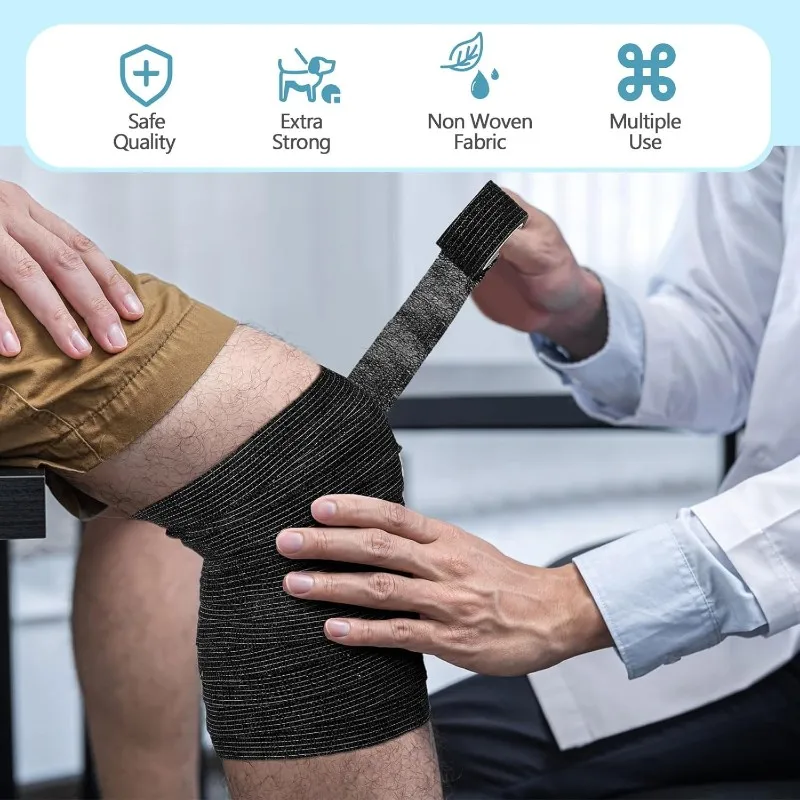 

【СПЕЦИАЛЬНОЕ ПРЕДЛОЖЕНИЕ】Эластичный самоклеящийся бинт, 48 рулонов, дышащая лента для ран, для поддержки запястья и лодыжки при занятиях спортом