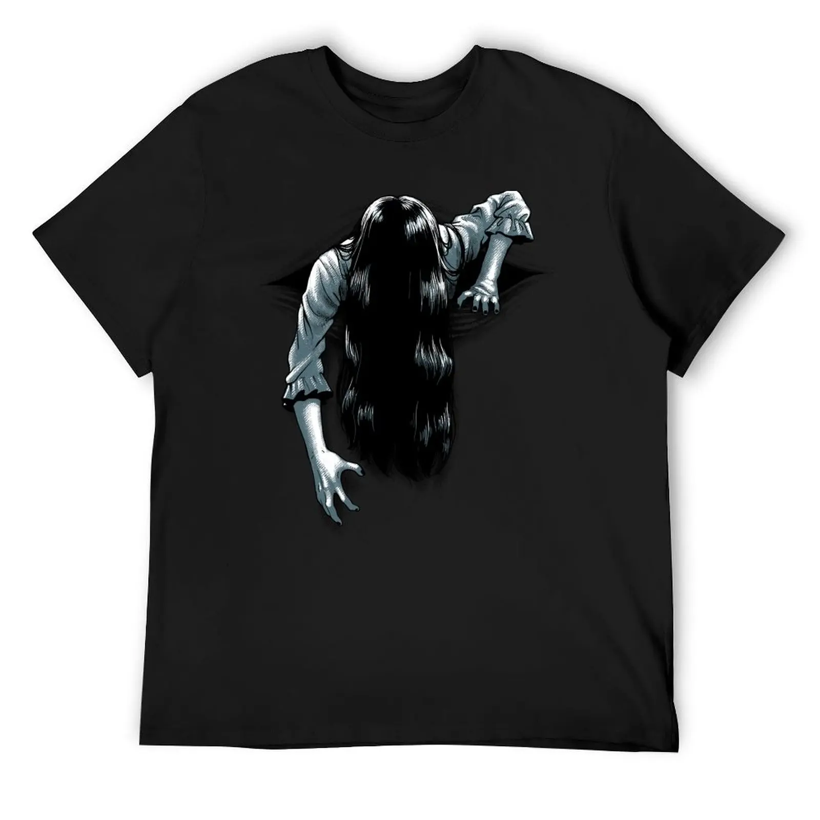 Creepy Ghost Girl Emerging From Your Wherever T-Shirt sports fans Aesthetic clothing shirts graphic Short sleeve tee men