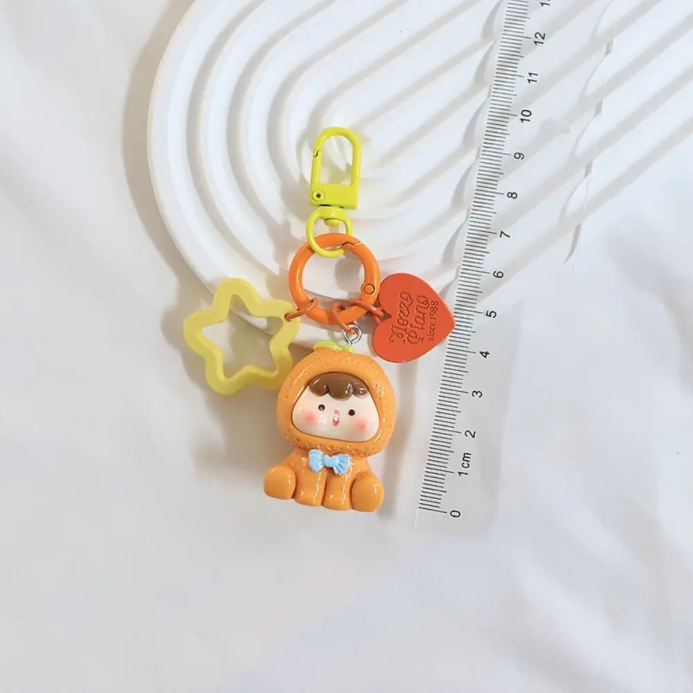 Mini Resin Grain Duomei Keychain Kawaii Cute Fruit Keychain Keyring Strawberry Bag Pendant Earphone Case